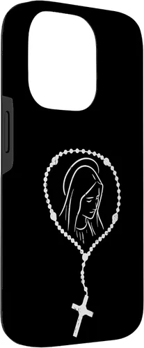 Vista 45 de iPhone 16 Rosario Virgen María Dios Jesús Fe Religioso Católico Estuche de Regalo