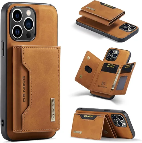 Vista 12 de ZCDAYE Funda tipo cartera para iPhone 11, iPhone 11 (6.1 pulgadas), piel marrón con tarjetero extraíble y función atril
