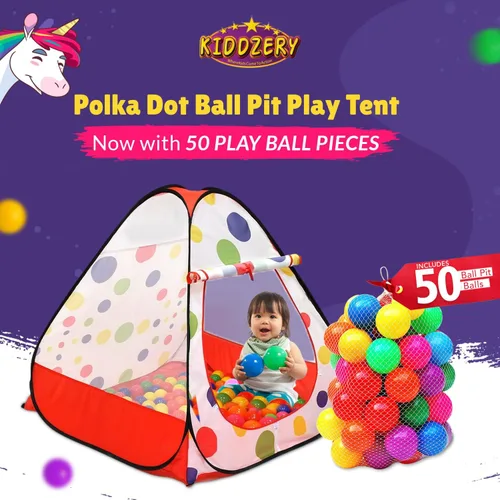 Vista 2 de Tienda de campaña emergente con pozo de pelotas para niños, tienda de campaña para casa de juegos para niños y niñas, bebés y niños pequeños