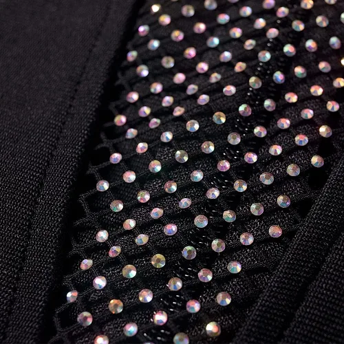 Vista 5 de BEAUKEY Vestido de vendaje de manga larga con cuello en V, vestido ajustado negro