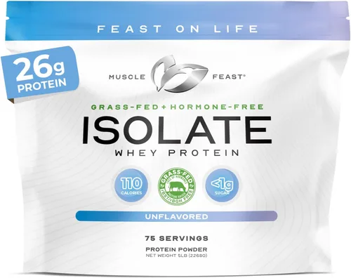 Vista 17 de Muscle Feast Proteína de suero aislada de vacas alimentadas a pasto, totalmente natural sin hormonas, criadas en pasto, Proteína de suero aislada