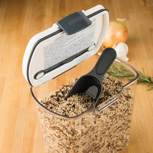 Vista 5 de PrepWorks PKS-120 - Contenedor de plástico ProKeeper de almacenamiento de grano de 2.5 cuartos de galón con tapa con bisagras, 1 pieza, transparente