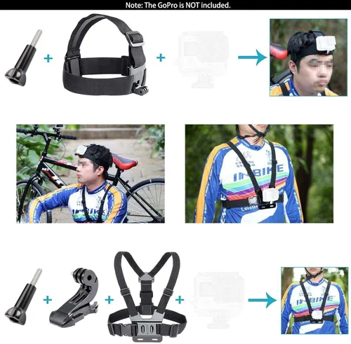 Vista 3 de Navitech Kit combinado de accesorios para cámara de acción 50 en 1 con funda EVA, compatible con cámara de acción Surfola SF530 4K