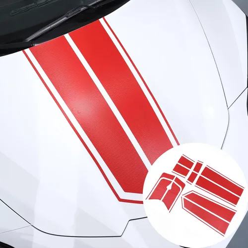 Vista 10 de Calcomanías decorativas para la parte superior de la puerta trasera y trasera, 5 unidades, compatibles con Corvette C8 Stingray 2020-2023, Negro