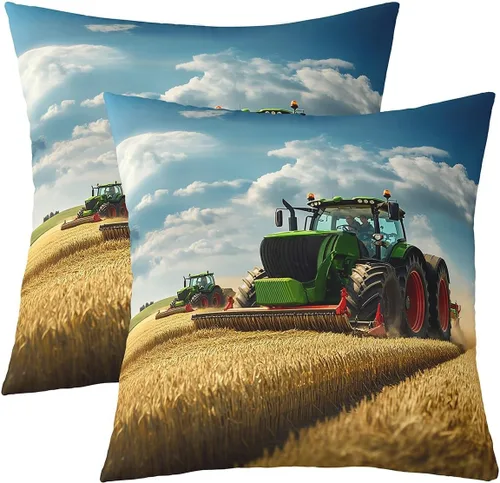 Vista 25 de Juego de 2 fundas de almohada de construcción de 16 x 16 pulgadas, fundas de almohada suaves para camiones, fundas de cojín para sala de estar