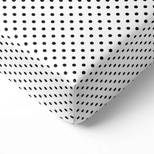 Vista 25 de Bacati - Sábana bajera ajustable de 100 % algodón universal para bebé de EE. UU. para cuna o niño pequeño (PIN DOTS, turquesa aguamarina)