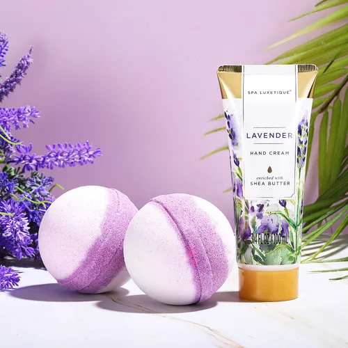 Vista 5 de Spa Luxetique Cestas de regalo para mujeres, regalos de spa de lavanda para mujeres, 12 piezas, regalos de cumpleaños para mujeres, juego de regalo