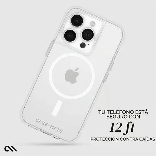 Vista 3 de Case-Mate Funda resistente para iPhone 15 Pro, transparente [protección contra caídas de 12 pies] [compatible con MagSafe] Funda magnética