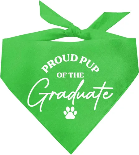 Vista 21 de Proud Pup of The Graduate Dog Bandana 100% algodón triángulo Hecho en Estados Unidos Prop Clase de 2025 2026 2027 2028 Negro, XS (737)