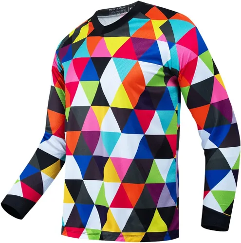 Vista 134 de Hotlion Camiseta de ciclismo para hombre, manga larga, MTB Motocross, ropa de carreras todoterreno