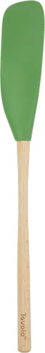 Vista 8 de Tovolo Rascador de tarro de núcleo flexible con mango de madera, espátula larga de silicona para tarros de gelatina de mantequilla de maní, Carbón