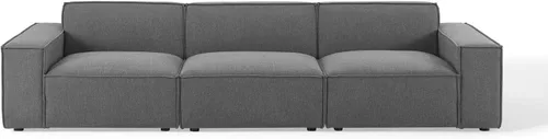 Vista 4 de Modway EEI-4112-CHA Restore - Sofá seccional de 3 piezas, color carbón