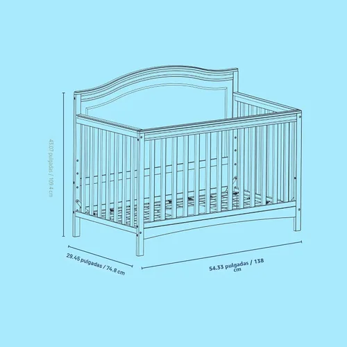 Vista 6 de Graco Paris 4 en 1 Cuna Convertible - Certificada GREENGUARD Gold, se convierte en cama infantil, diván y cama completa, se ajusta a colchón de cuna