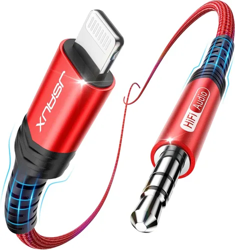 Vista 9 de JSAUX - Cable de audio Lightning a 0.138 pulgadas (3.5mm) de 3.3 pies, [certificado Apple MFi] auriculares para iPhone, cable auxiliar Lightning