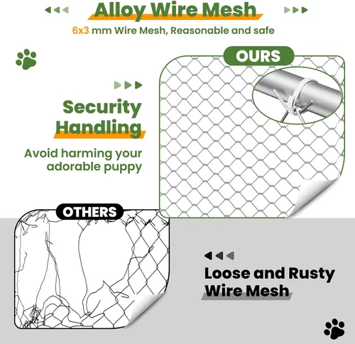 Vista 7 de Perrera resistente para perros de 7.8 x 7.8 pies con techo impermeable y resistente a los rayos UV, mecanismo de bloqueo seguro, caja de metal