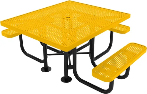 Vista 86 de COATEDOUTDOORFURNITURE Mesa de picnic cuadrada de 46 pulgadas, expandida, color negro