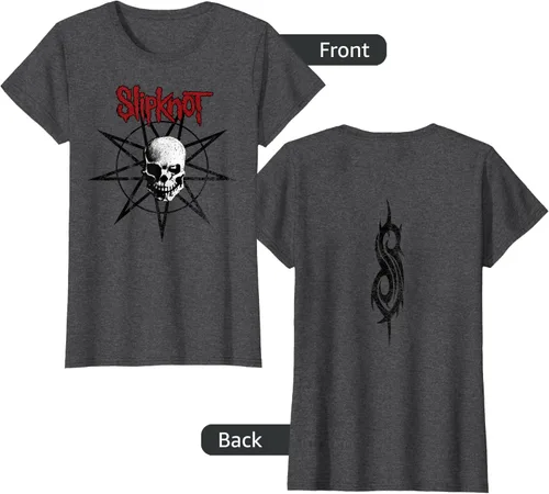 Vista 8 de Slipknot Skull playera Estrella, hombre 2XL, Jaspeado oscuro Asfalto