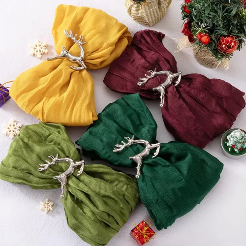 Vista 24 de DeZerlor Paquete de 12 servilletas de tela de estopilla de color azul claro, juego de 12 servilletas de cena a granel de 21 x 21 pulgadas