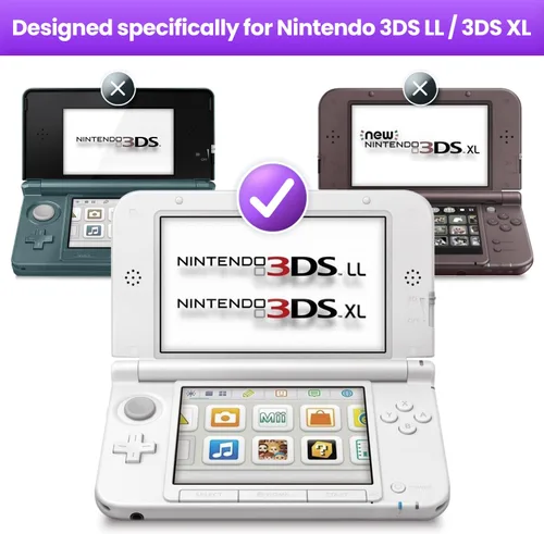 Vista 3 de OSTENT Carcasa de metal duro antigolpes para Nintendo 3DS XL LL morado