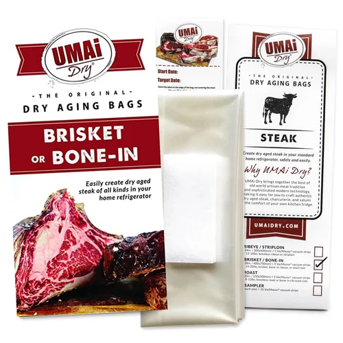 Vista 2 de UMAi Dry Bolsa de envejecimiento para filetes, paquete de 3, bolsas secas para carne, pechuga o hueso hasta 14-20 libras, bolsas para refrigerador