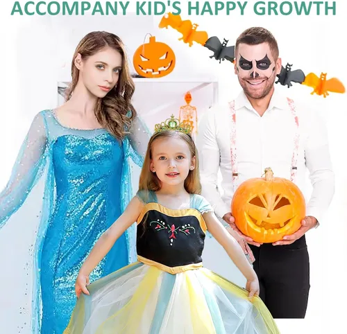 Vista 7 de Acecharming Girls Princess Dress Anna Cosplay Costume Elsa Princess Dress for Girls Kids Costume Halloween Party Dress