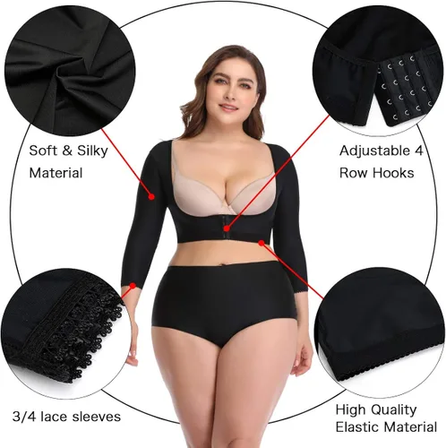 Vista 3 de woahee Moldeador de brazo para mujer, talla grande, ropa de compresión para levantamiento de brazos, moldeador de brazo quirúrgico