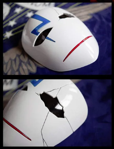 Vista 5 de GK-O Anime Más oscuro que Negro Máscara Cosplay HEI Lee Máscara Halloween Prop Disfraz