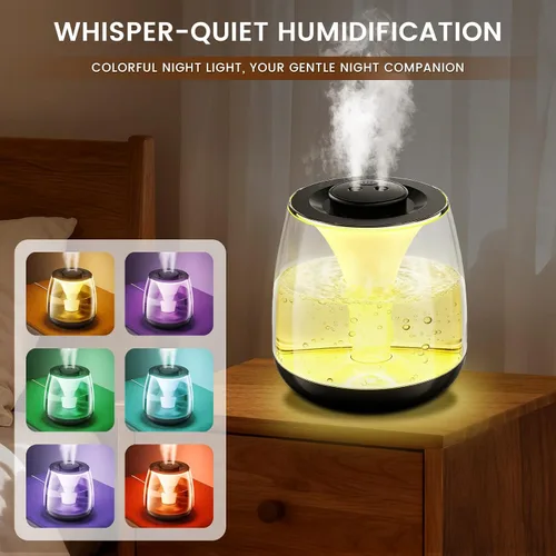 Vista 5 de Humidificadores para dormitorio, 3 L de llenado superior de niebla fría 40 horas de tiempo súper largo, 23 dB silencioso, humidificador de bebé