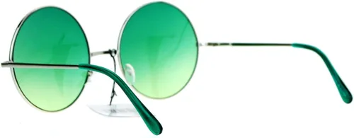 Vista 8 de Hippie Groovy Gradient Oversize Anteojos de sol redondos Lennon grandes