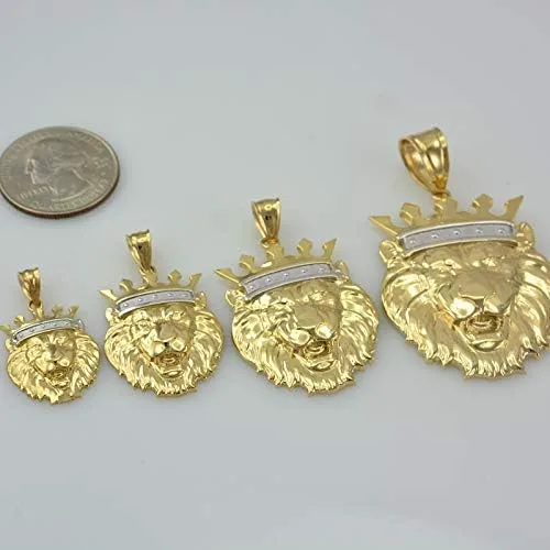 Vista 3 de LA BLINGZ Colgante Rey León de oro amarillo de 14 K (SMLXL)