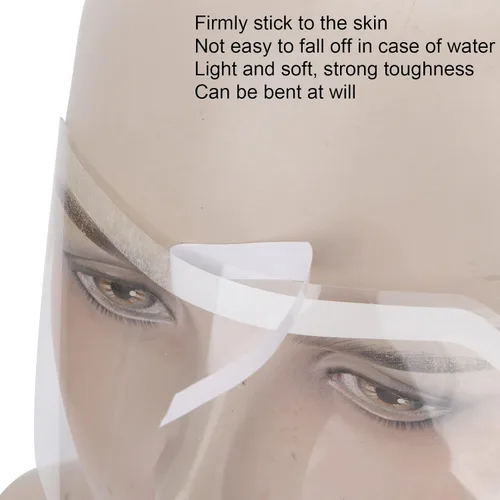Vista 4 de Pilipane 50 viseras faciales desechables, viseras protectoras transparentes de ducha para procedimientos de pestañas y cejas
