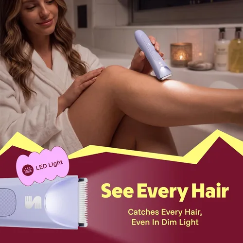 Vista 3 de Bikini eléctrico y recortador de vello corporal para mujer, morado Púrpura