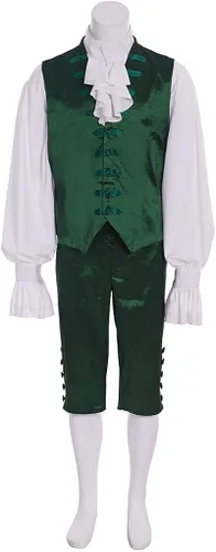 Vista 5 de Disfraz de Hamilton musical para cosplay Outtift Lin-Manuel Miranda Colonial Green Outfit