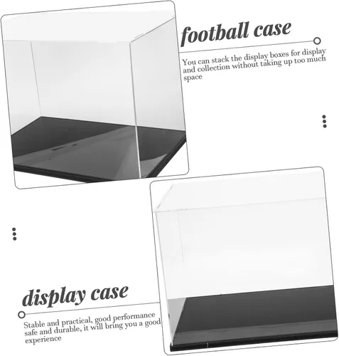 Vista 5 de Caja de exhibición de fútbol Caja transparente Caja transparente Caja de exhibición transparente Caja de vidrio transparente para exhibición Caja
