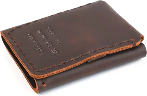 Vista 2 de ztellhim The Secret Life of Walter Mitty - Billetera de cuero genuino triple para hombre, billetera de cuero vintage hecha a mano para hombre, cuero