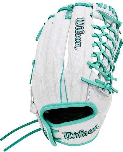 Vista 2 de Wilson 2026 A1000 - Guantes de lanzamiento rápido para interior y exterior Fastpitch Blanco/Espuma de mar/Negro