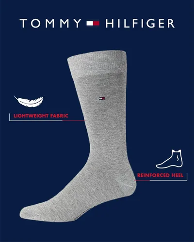 Vista 2 de Tommy Hilfiger Men's Reinforced Heel Cotton Dress Socks (4-Pack)