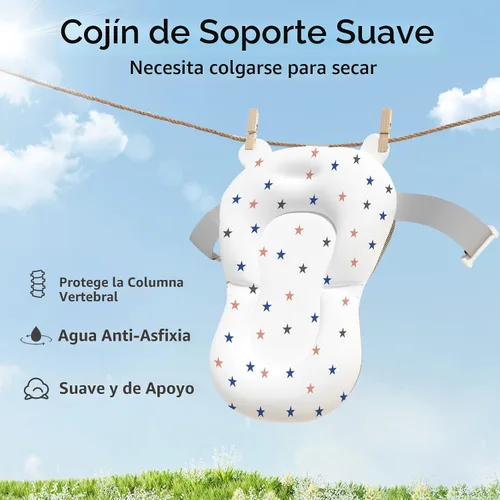 Vista 5 de BUNWAG Bañera clásica para bebé, bañera infantil para recién nacidos a niños pequeños (de 0 a 12 meses), bañera plegable para recién nacidos