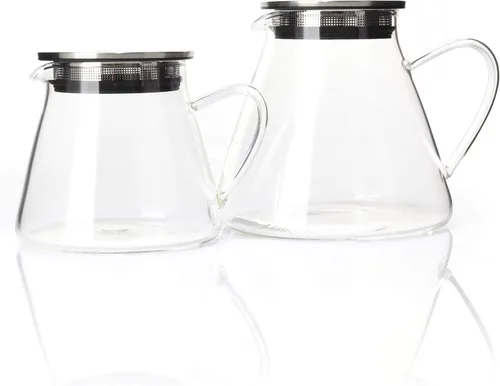 Vista 10 de Four Life 841 - Tetera de vidrio, resistente al calor, 18.9 fl oz (18.0 fl oz), para 3 tazas, tapa con colador de té, una mano, apta para microondas