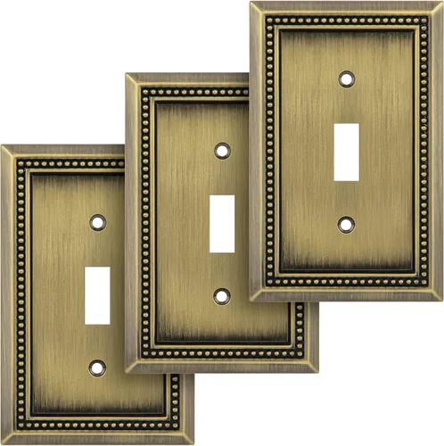 Vista 52 de Henne Bery Sunken Pearls Placa de Pared Decorativa de Servicio Pesado Placa de Interruptor Cubierta de Tomacorriente