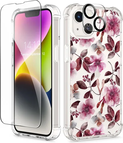 Vista 62 de GVIEWIN - Funda para iPhone 11 con protector de pantalla + protector de lente de cámara, cubierta protectora transparente suave de poliuretano