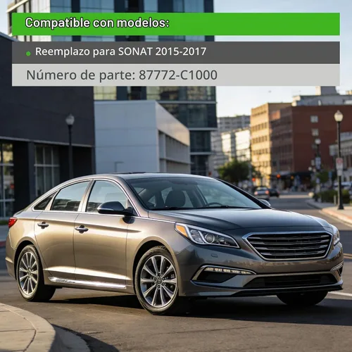 Vista 7 de Reemplazo de moldura cromada delantera derecha para Hyundai Sonata 87772-C1000 2015 2016 2017 Repuesto para Sonata 2015-2017, repuesto