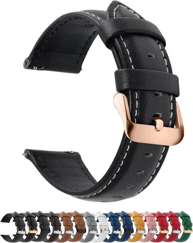 Vista 30 de Fullmosa Correa de reloj de piel de liberación rápida para hombres y mujeres, correas de repuesto de ancho 0.472 in, 0.551 in, 0.630 in, 0.709 in
