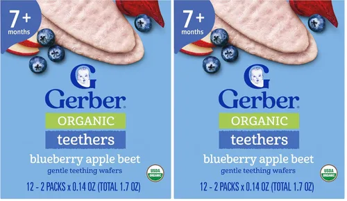 Vista 10 de Gerber Dientes orgánicos, mango, plátano, zanahoria, 12 cajas de conteo (paquete de 6)