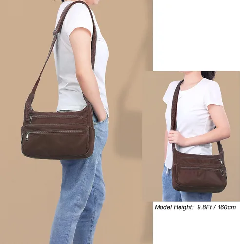 Vista 2 de Monederos RFID para mujer bolso cruzado de nailon con múltiples bolsillos bolso de viaje para mujer