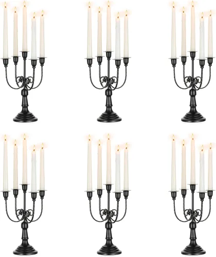 Vista 16 de NUPTIO - Candelabros dorados, juego de 2 candelabros de 5 brazos Oro de 5 brazos
