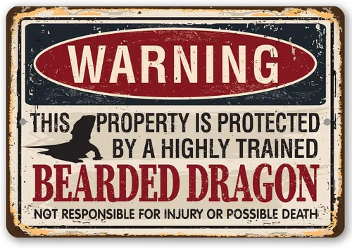 Vista 9 de Bearded Dragon Metal Sign (12x18 Protected By Bearded Dragon)