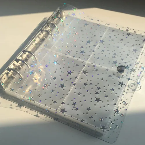 Vista 7 de Álbum de fotos de PVC transparente con purpurina de 3 pulgadas para cámara Instax Fujifilm, soporte para tarjeta fotográfica Kpop, portatarjetas