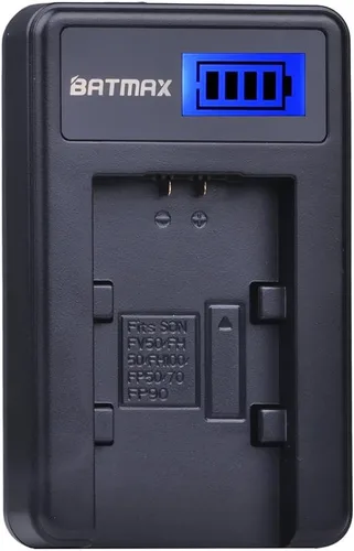 Vista 5 de Batmax Paquete de 2 baterías + cargador LCD para baterías Sony NP-FV30, NP-FV40, NP-FV50; Sony FDR-AX53 HDR-CX230 HDR-CX220 CX330 CX380 CX455 CX900