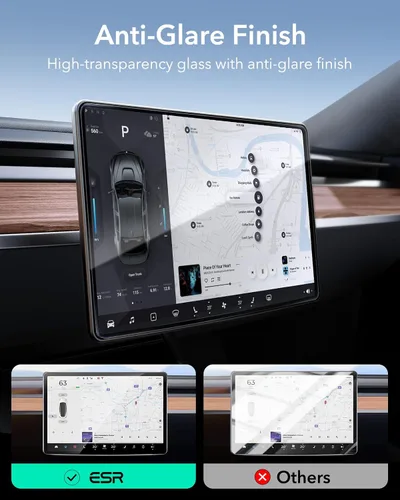 Vista 5 de ESR Protector de pantalla de vidrio templado para Tesla Model Y (2025-2020), Tesla Model 3 (2023-2017), protector de pantalla táctil de 15 pulgadas